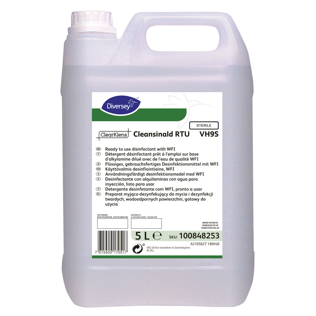 Clearklens Cleansinald RTU VH9S 4x5L - Détergent désinfectant stérile prêt à l’emploi sur base d’alkylamine