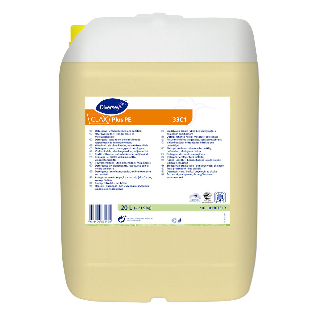 Clax Plus Pur-Eco 33C1 20L - Détergent liquide enzymatique éco labellisé pour tout type de linge