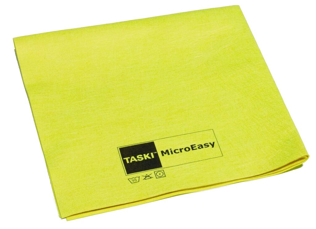 TASKI MicroEasy 5x1pc - 38 x 37 cm - Jaune - Chiffon microfibre avantageux à mulitples endroits, lavable jusqu'à 60°C