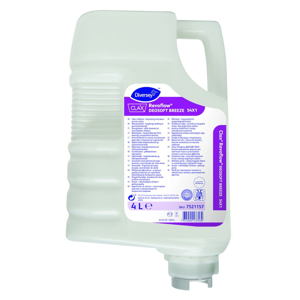 Clax Revoflow DEOSOFT BREEZE 54X1 2x4L - Assouplissant - effet rémanent et neutralisateur d'odeurs
