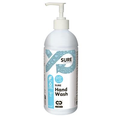 SURE Hand Wash 6x0.5L - Un savon parfumé doux pour les mains contenant des actifs à base de plantes