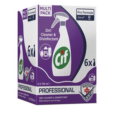 Cif Pro Formula Safeguard 2in1 Cleaner Disinfectant 6x0.75L - Détergent désinfectant prêt à l'emploi