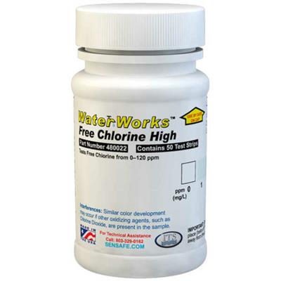 WaterWorks™ Free Chlorine High 0-120ppm 1x50pc